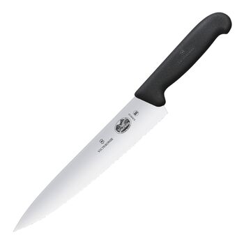 Victorinox - Fibrox Kockkniv med tandad egg 22 cm Svart